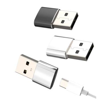Imagem de Adaptador USB C fêmea para USB macho (pacote com 3) para Apple para iPhone16 15 Pro Max para iPad transferência de dados OTG 3.0 conversor compatível com Samsung S24 Flash Drive tipo C, cabo de