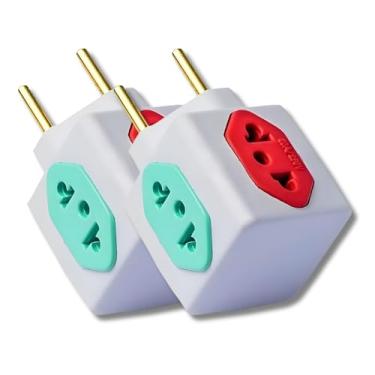 Imagem de Adaptador de Tomada Benjamim Cubo Power 4 Entradas – Universal 10A e 20A, Padrão Nacional Novo e Antigo, Compacto - Ideal para Casa e Escritório. (1)