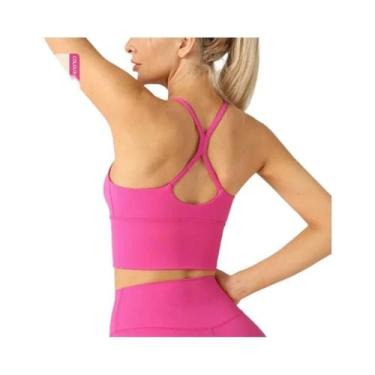 Imagem de Sutiã Esportivo Feminino Sexy Com Costas Cruzadas Em Cor Sólida Para Y