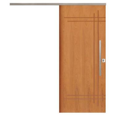 Imagem de Porta de Correr Belissima 9 Trilho Vision Pux. Tubolar Cromado 1.20 x 