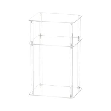 Imagem de Mesa de cabeceira pequena | Mesas laterais de acrílico para quartos pequenos | Prateleira organizadora multifuncional para hotel, dormitório, apartamento, restaurante, banheiro, sala de estar, aluguel