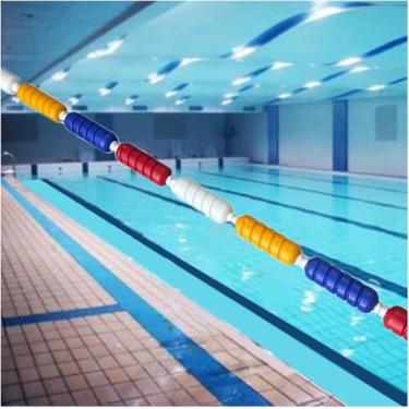 Imagem de Linhas de pista de piscina ajustáveis - corda de bóia de segurança para natação segura, divisor de piscina pré-montado de 80 m/263 pés, flutuadores duráveis para maior segurança da piscina