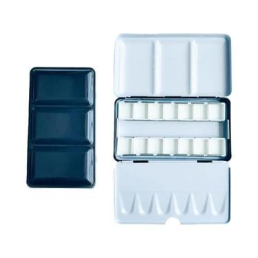 Imagem de 14 Peças De Paletas Metálicas Vazias Para Aquarela, Estojo De Tinta Pa