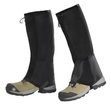 Imagem de Polainas de caminhada, à prova d'água, ajustável, à prova de areia, polainas para uso ao ar livre, para homens e mulheres, botas de caminhada para neve e inverno, Preto, Refer to description