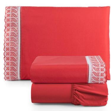 Imagem de Jogo de Lençol Suave Lese Percal 180 Fios Solteiro 3 Peças Barato - Ve