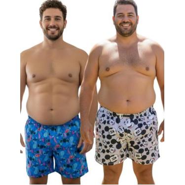 Imagem de Kit 2x Samba Canção Roupa De Dormir Pijama Masculino Plus Size Estampa