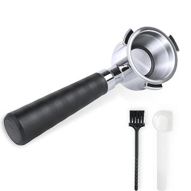 Imagem de GLOGLOW Componentes da Máquina de café Compatíveis Com EC80 EC685 EC885, Cesta de Filtro de Aço Inoxidável, Escova de Limpeza Incluída, Portafiltro Sem Fundo de Extração Profunda de 51 Mm Nan