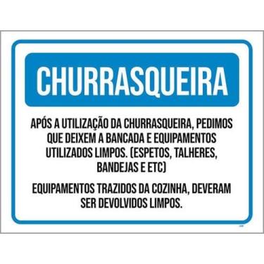 Imagem de Kit 5 Placas Churrasqueira Regras De Uso - Sinalizo