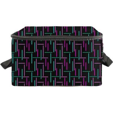 Imagem de Bolsa Térmica Impermeável 10Lt G BLT111 Preta e Rosa/Verde - Teisen