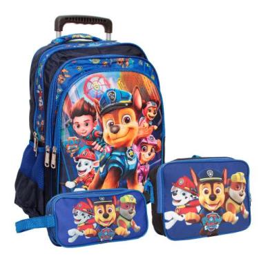 Imagem de Kit Bolsa Mochila Rodinha Patrulha Canina Menino Passeio - TOYS 2U