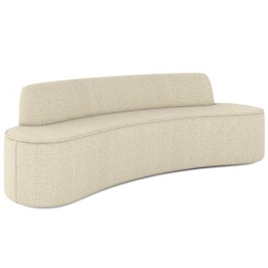 Imagem de Sofá 4 Lugares para Sala de Estar Living 230cm Koane D06 Linho Creme - Mpozenato