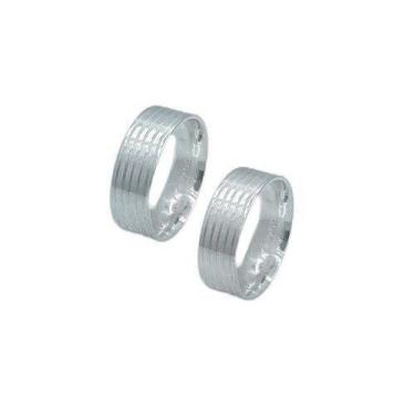 Imagem de Aliança em Prata 925 com Frisos e Design Exclusivo - Justino Ribas, 17