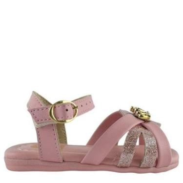 Imagem de Sandália Molekinha Infantil Princesa Rosa Glitter Ajustável por Fivela 2114283-Feminino