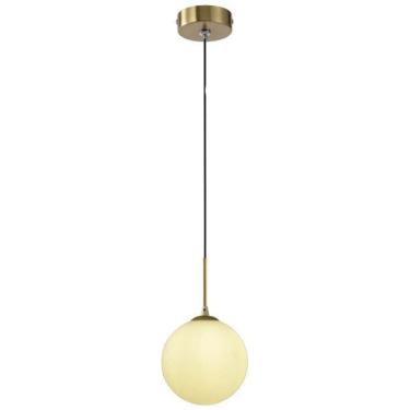 Imagem de Kit 4 Pendente Dourado Globo Vidro Branco Ø12Cm Lavabo Zan14