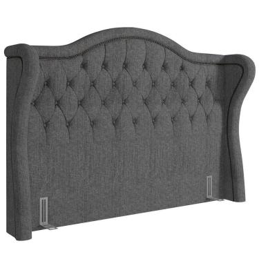 Imagem de Cabeceira Cama Box Casal Queen 160cm Antibes P02 Linho Cinza - Mpozenato