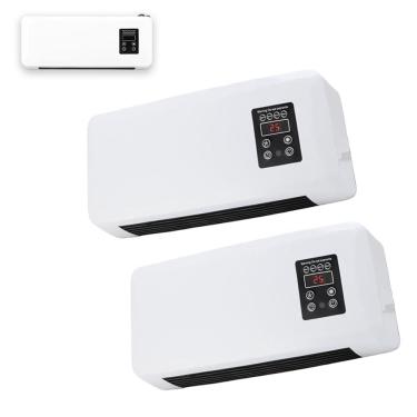 Imagem de Aquecedor Kit 2 Uni Climatizador 3 em 1 Ventilador de Parede Controle Remoto Refrigera Ajuste de Temperatura Seca Roupa