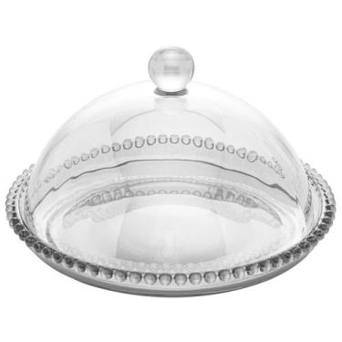 Imagem de Queijeira Wolff De Vidro Premium Elegante Luxo Cozinha Pearl