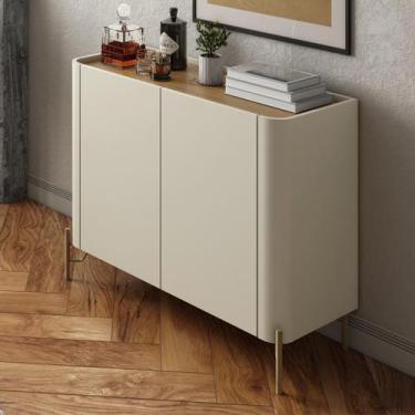 Imagem de Balcão Buffet com 2 Portas 98,5cm Pés em Metal 100% MDF - Casa Lar Inc