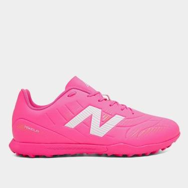 Imagem de Chuteira Society New Balance Tekela Unissex, Rosa, Dourado, 41