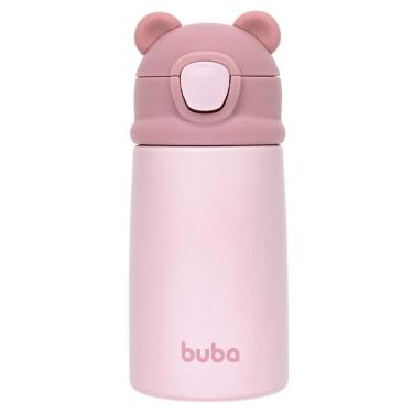 Imagem de Copo Térmico Buba Parede Dupla com Canudo Ursinho Rosa 320ml