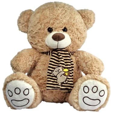 Imagem de Urso de Pelúcia Grande Com Cachecol de Luxo Lindo Amor Fofo - Nikity T