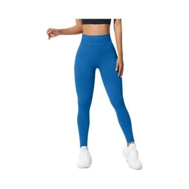 Imagem de Leggings De Yoga Femininas De Cintura Alta Sem Costura, Alta Elasticid