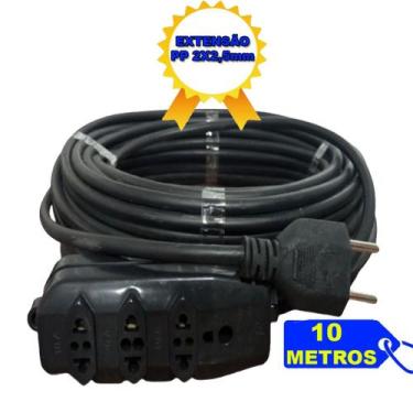Imagem de Extensão Elétrica 10 Metros Cabo PP 2x2,5mm Plug 10 A - MAV ELETRO