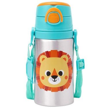 Imagem de Garrafinha Alumínio Buba Zoo Leão 450ml Com Canudo Silicone