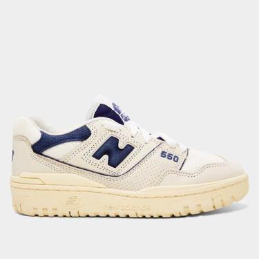 Imagem de Tênis New Balance 550 Unissex, Bege, Marinho, 37