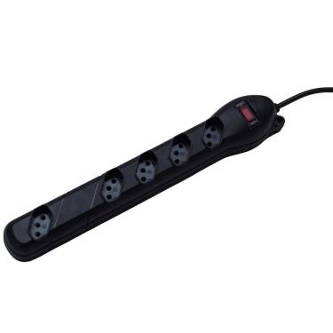 Imagem de Filtro de Linha Qualitronix 5 Tomadas 1,2m Preto QFL5