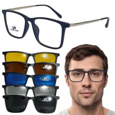 Imagem de Armação de Óculos para Grau Clip-on Com 5 Lentes Intercambiáveis - Hex
