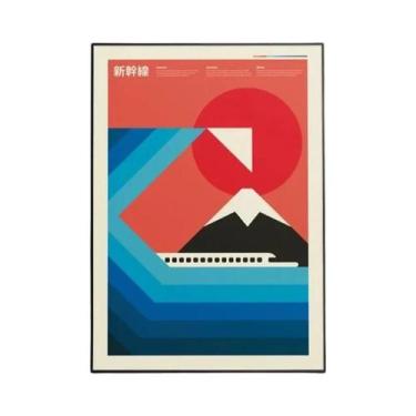 Imagem de Pôster De Arte Moderna De Tóquio Em Tela, Decoração De Parede Com Onda