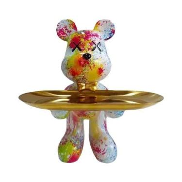 Imagem de Estatueta De Urso Moderna De Graffiti De 21cm, Decoração Para Casa, Es