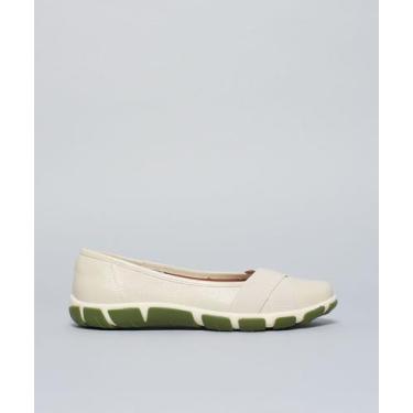 Imagem de Sapatilha Frances Elastico Cruzado - Off White/Oliva - Soulier, Off wh