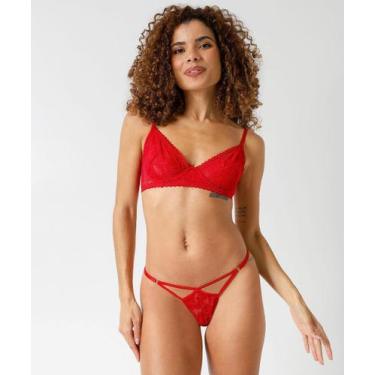 Imagem de Calcinha String Fio Dental Renda Marisa Vermelho, Vermelho, P