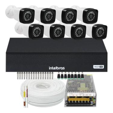 Imagem de Kit 8 Câmeras Segurança Full Hd 1080p Dvr Intelbras full hd 8ch mhdx