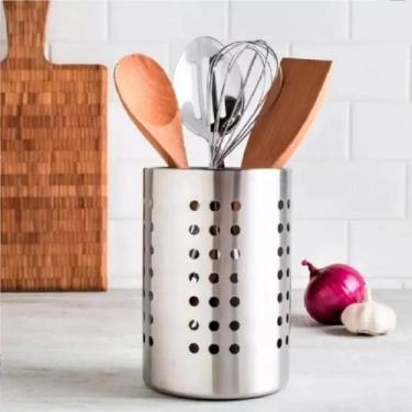 Imagem de Porta Talheres/escorredor Clink 17,5x11,5x11,5cm Inox Ck3053 - Congrat