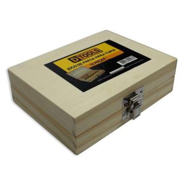 Imagem de Jogo de Fresas para Tupia Jogo Fresa Tupia 12 Peças 1-4 6MM para Madeira com Cortes Rasgo V-U Andorinha Moldura Chanfro