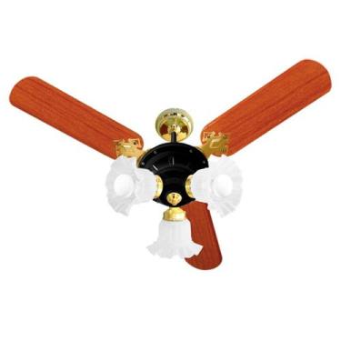 Imagem de Ventilador Teto Venti Delta New Zeta Preto/Mogno 127v, 110V