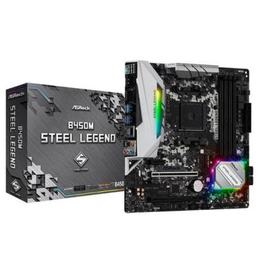 Imagem de Placa Mae ASROCK B450M Steel Legend AM4 / USB 3.1/ TYPE-C/ Displayport