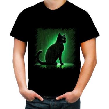 Imagem de Camiseta Colorida de Gato Oráculo Hacker Binário Mat 4 - Kasubeck Stor