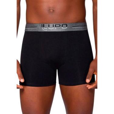 Imagem de Cueca Boxer Lupo 00784-016 Adulto Algodão T. P/GG, M, 9990, Preto