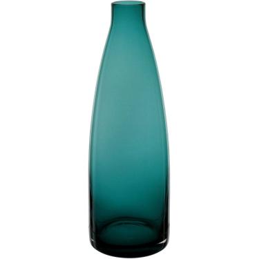 Imagem de VASO DECORATIVO ENFEITE PLANTA GARRAFA VIDRO 27x9x9cm TURQUESA