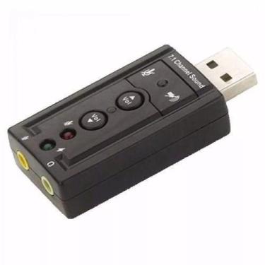 Imagem de Adaptador Audio Placa De Som USB 7.1 Canais Notebook Pc - Exbom