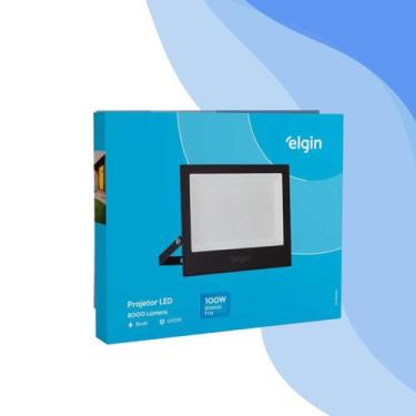 Imagem de Refletor Elgin 100w Led Branco Frio 6500k Luz Branca