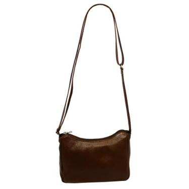Imagem de Bolsa Feminina Couro Transversal Casual Bls289 - Doras Bolsas, Madeira