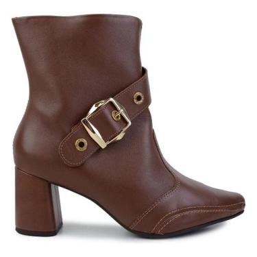 Imagem de Bota Feminina Ramarim Couro Marrom Capuccino, Marrom, 37
