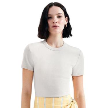 Imagem de Blusa hering slim manga curta feminino ref: her4h31, Creme, G
