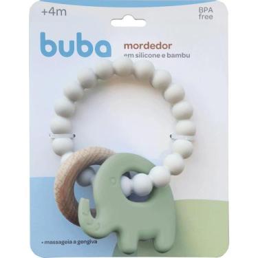 Imagem de Mordedor Em Silicone E Bambu Elefante Verde - Buba