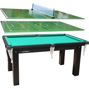 Imagem de Mesa Sinuca Bilhar, Futebol Botao,Ping Pong 1.85 x 1.07 T Verde